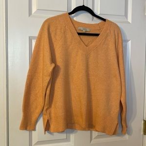 Coral v-neck sweater from Loft size large in great condition